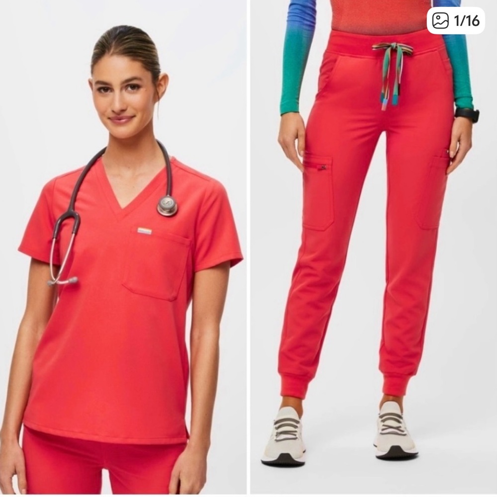 Figs Scrub Set Limited Edition Hibiscus Pride Catarina Top Zamora pants